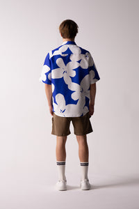 San Vicente blue floral printed shirt